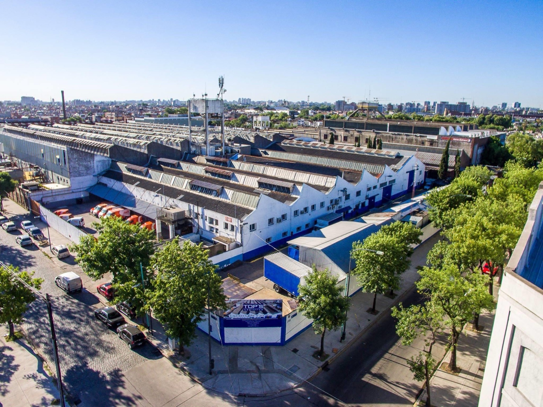 Vista aérea del predio de Logística TOPS en Barracas, CABA